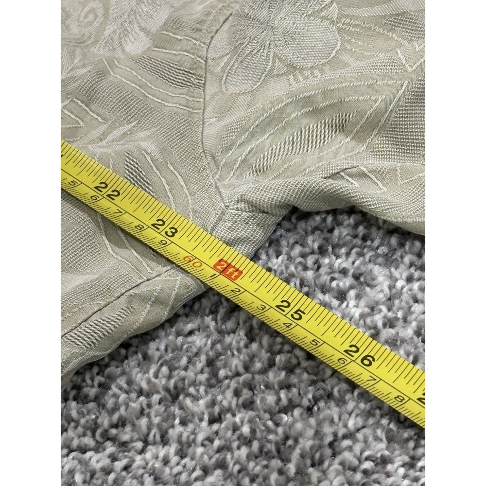 Tommy Bahama Mens Large Tan Floral 100% Silk Blend Shirt Short Sleeve Button Up - Picture 6 of 6